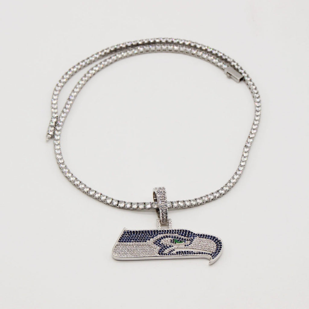Seattle Seahawks Zircon Pendant Necklace – Game Day & Holiday Gift for Sports Fans