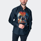 Fibonacci Skull Prizm Button-Up // Black
