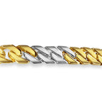 Curb Solid White/Yellow/Rose Gold Handmade Necklace , 8mm, 16-30 Inch