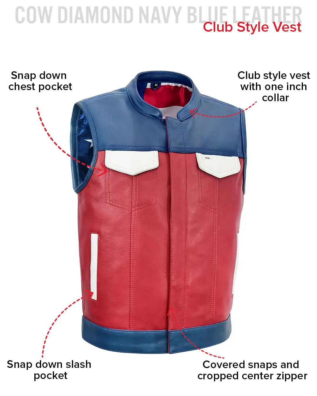 Patriot Rebel Men's Motorcycle Leather Vest