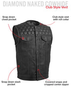 Hornet Perforated Men's Club Style Leather Vest