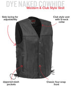 Gambler Men's Motorcycle Leather Vest