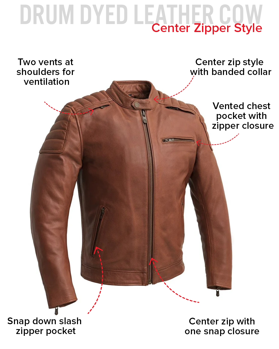 Crusader Men's Motorcycle Leather Jacket