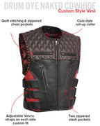 Tactical Emerald Men’s Motorcycle Leather Vest