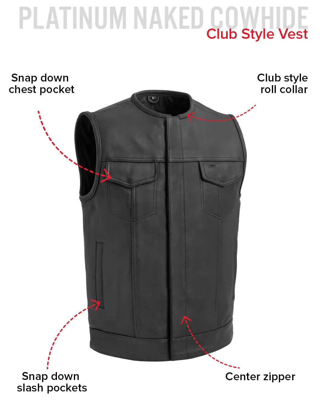 Highside Men's Motorcycle Leather Vest