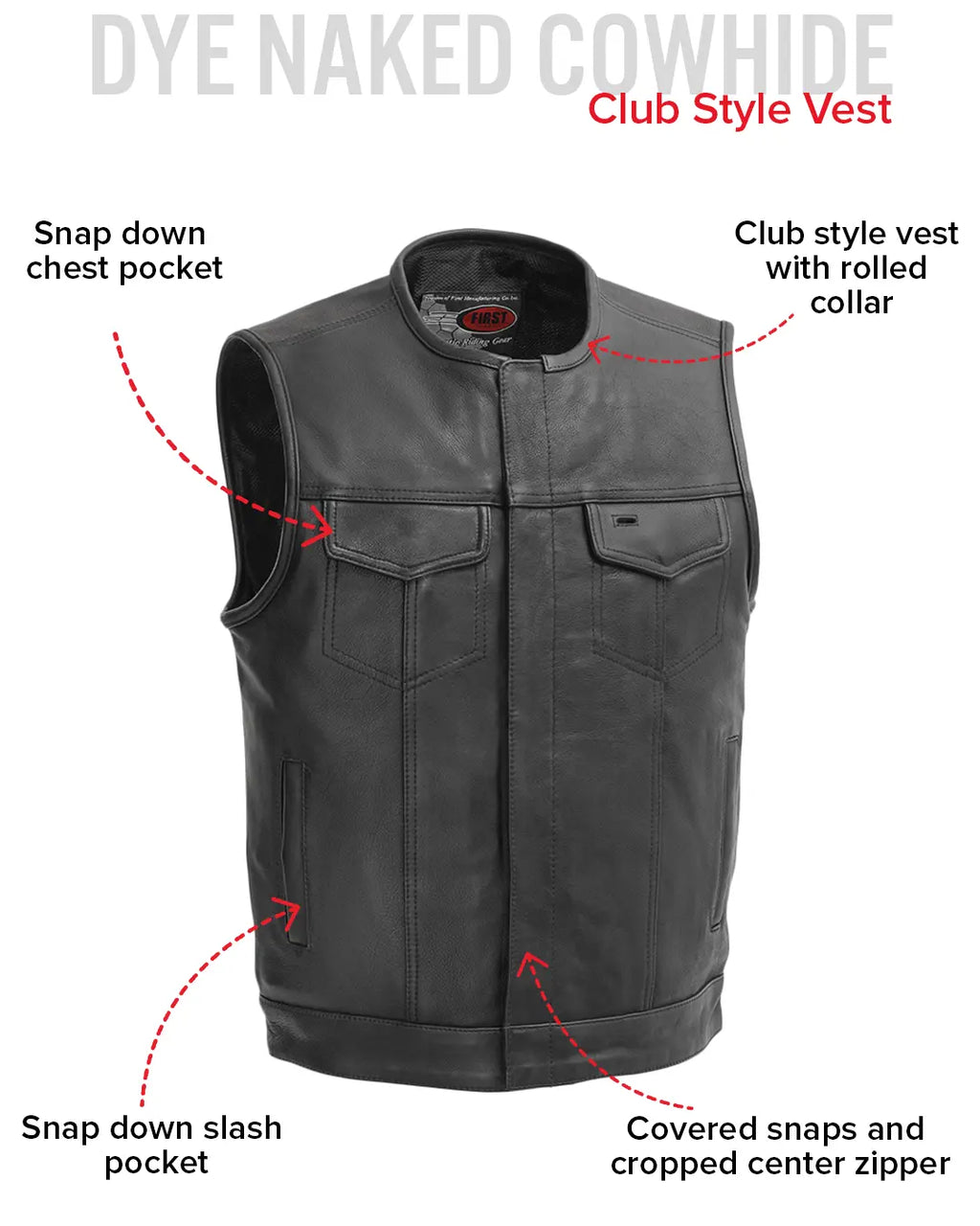No Rival - Men's Motorcycle Leather Vest
