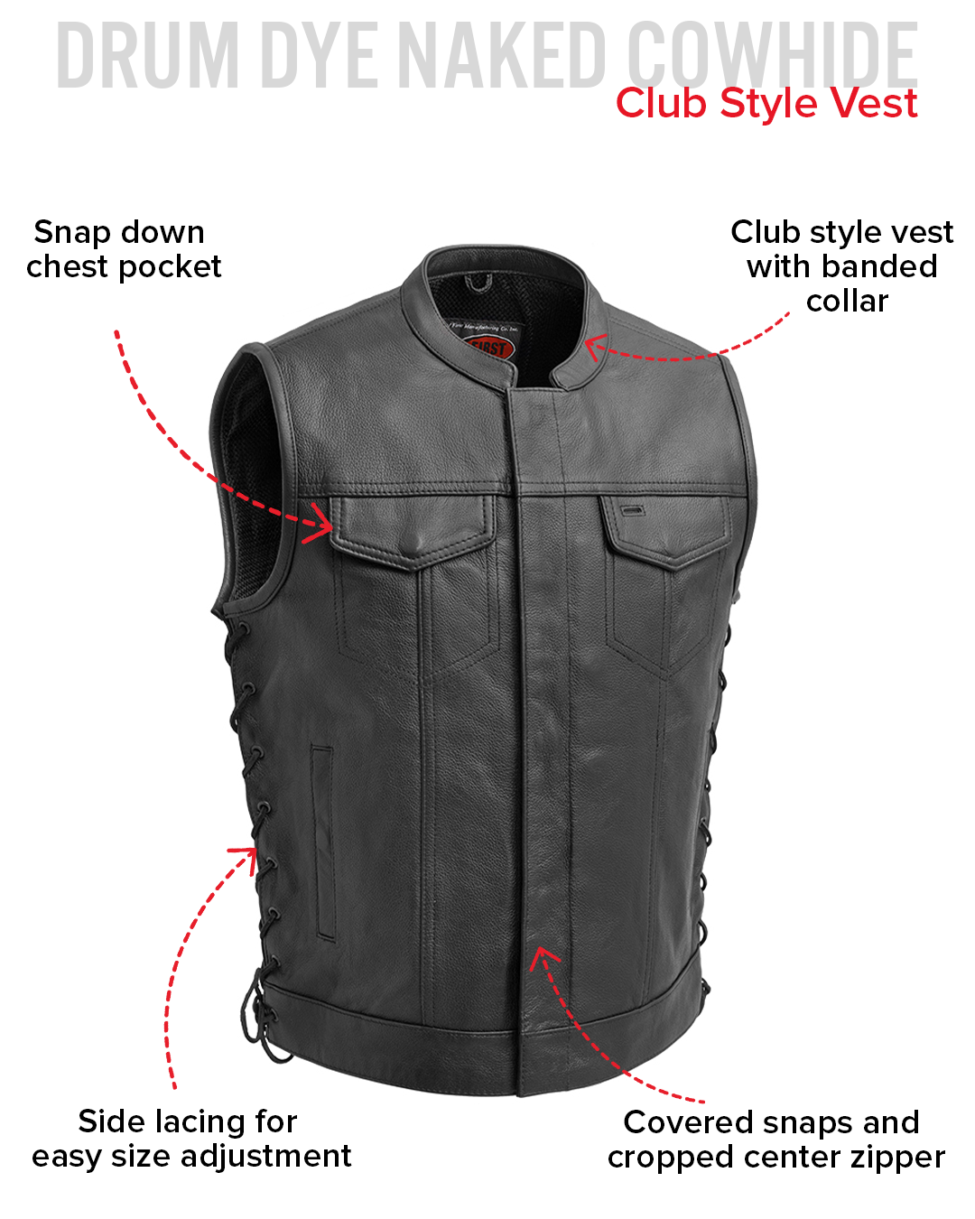 Sniper Men's Motorcycle Leather Vest