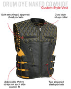 Tactical Emerald Men’s Motorcycle Leather Vest
