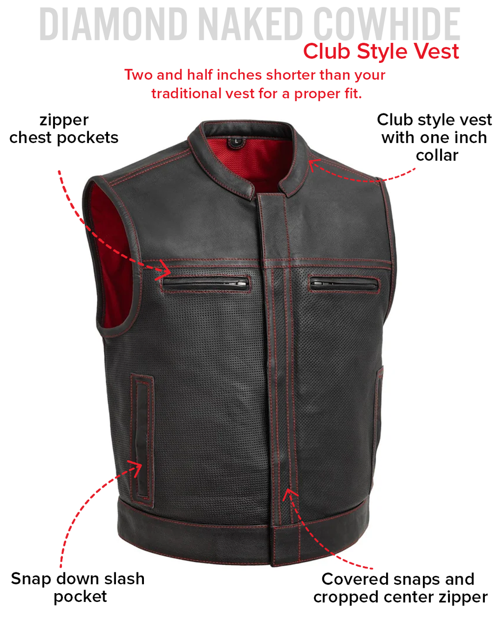 Lowrider Perforated Men's Leather Vest