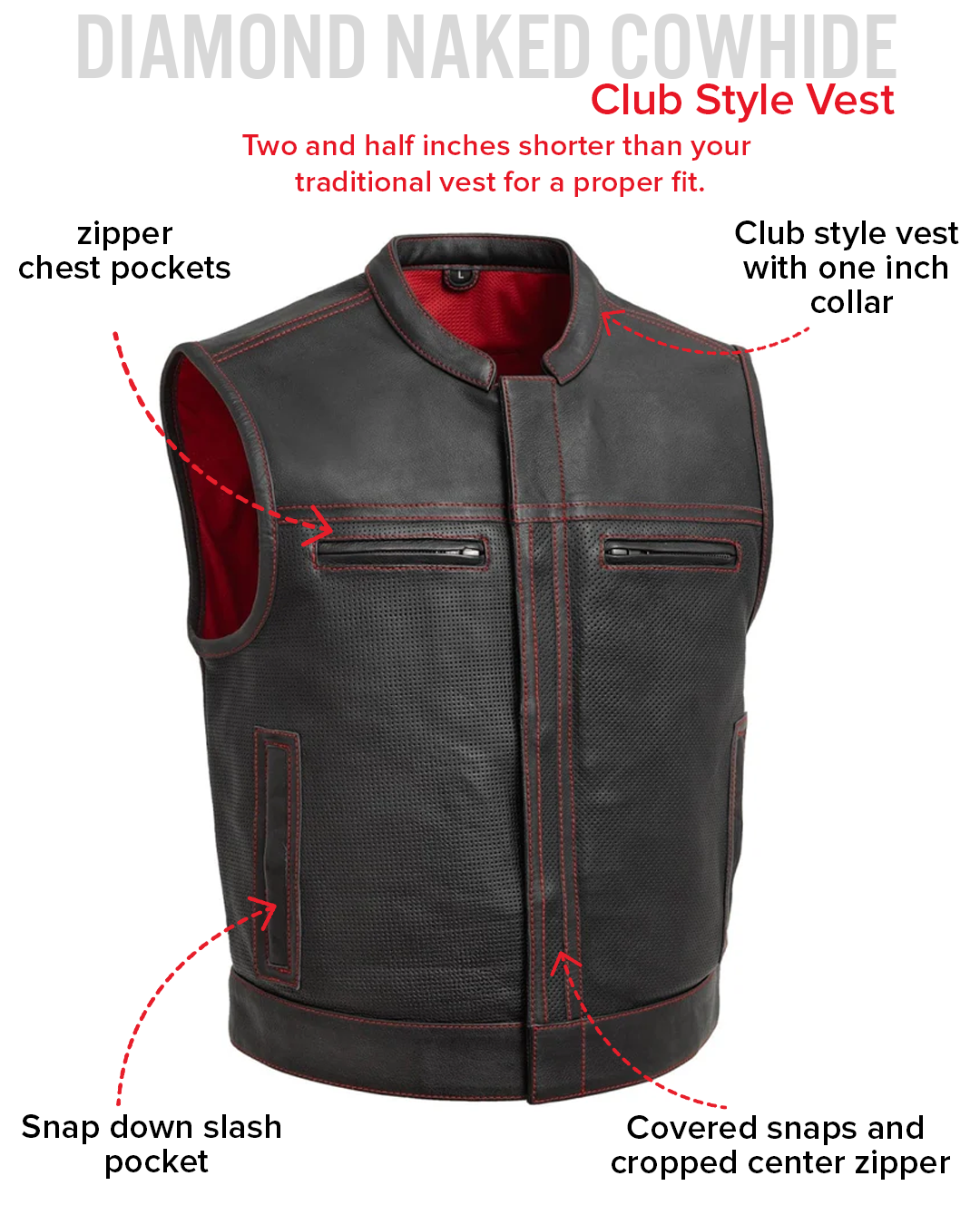 Lowrider Perforated Men's Leather Vest