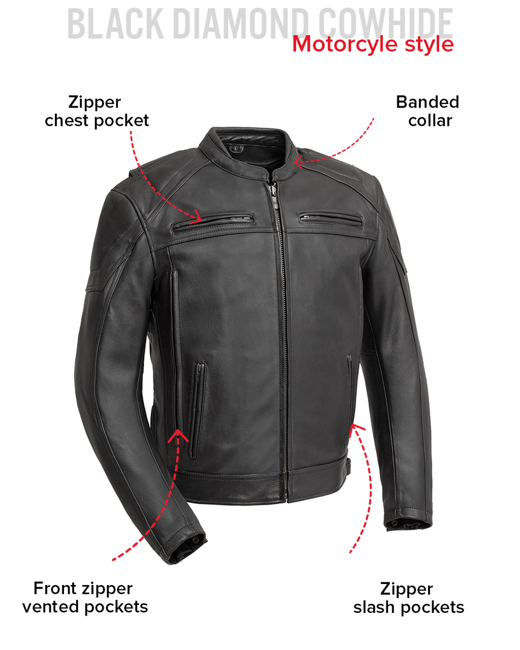 Chaos - Men's Leather Motorcycle Jacket