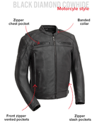 Chaos - Men's Leather Motorcycle Jacket