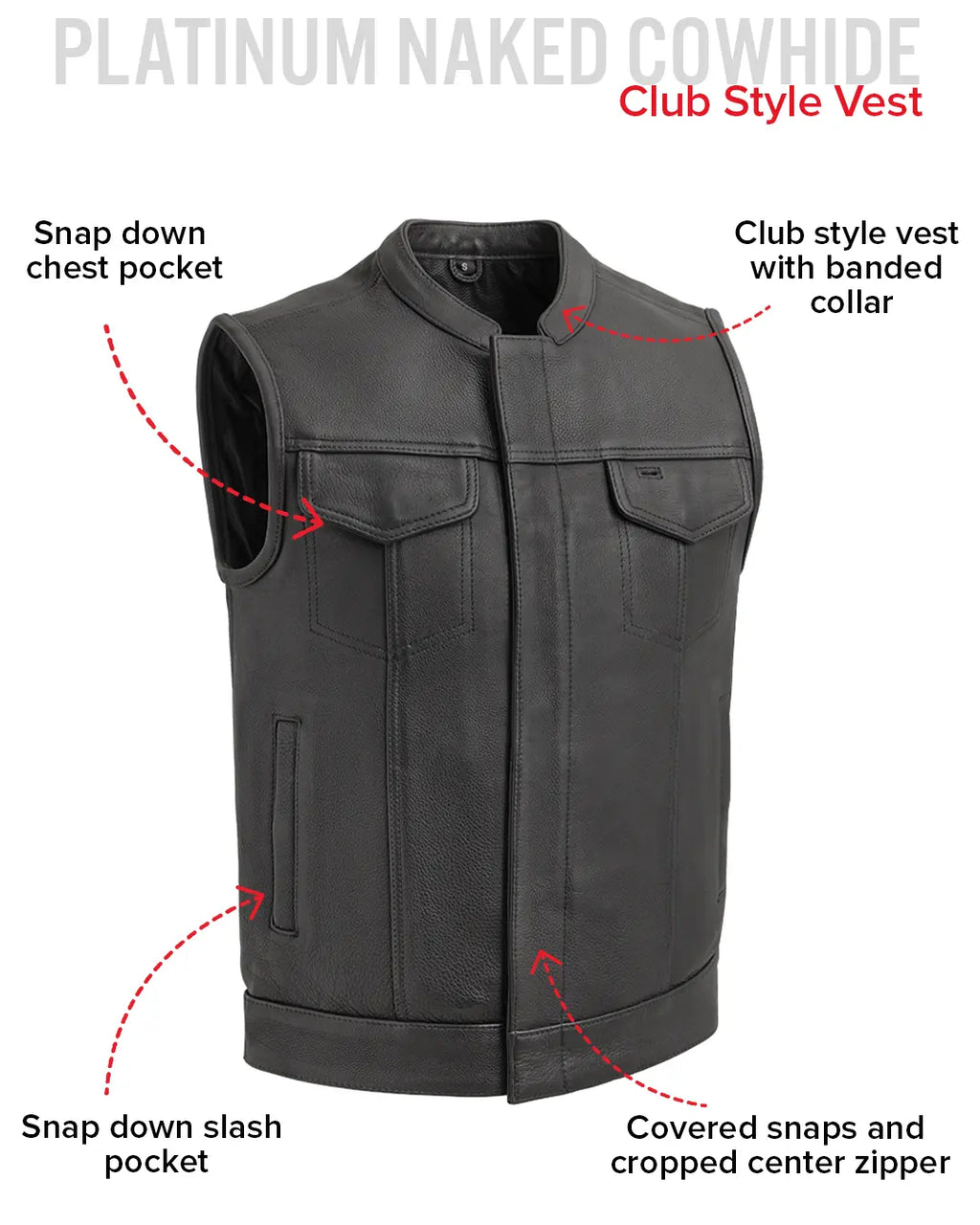 Hotshot Men's Motorcycle Leather Vest