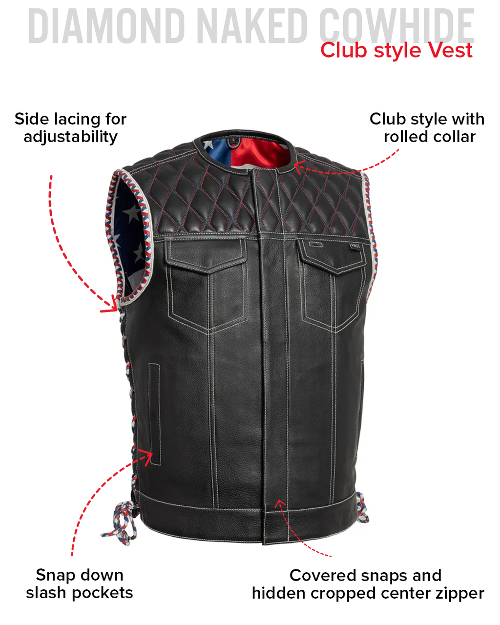 Captain Men's Motorcycle Leather Vest