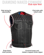 Captain Men's Motorcycle Leather Vest