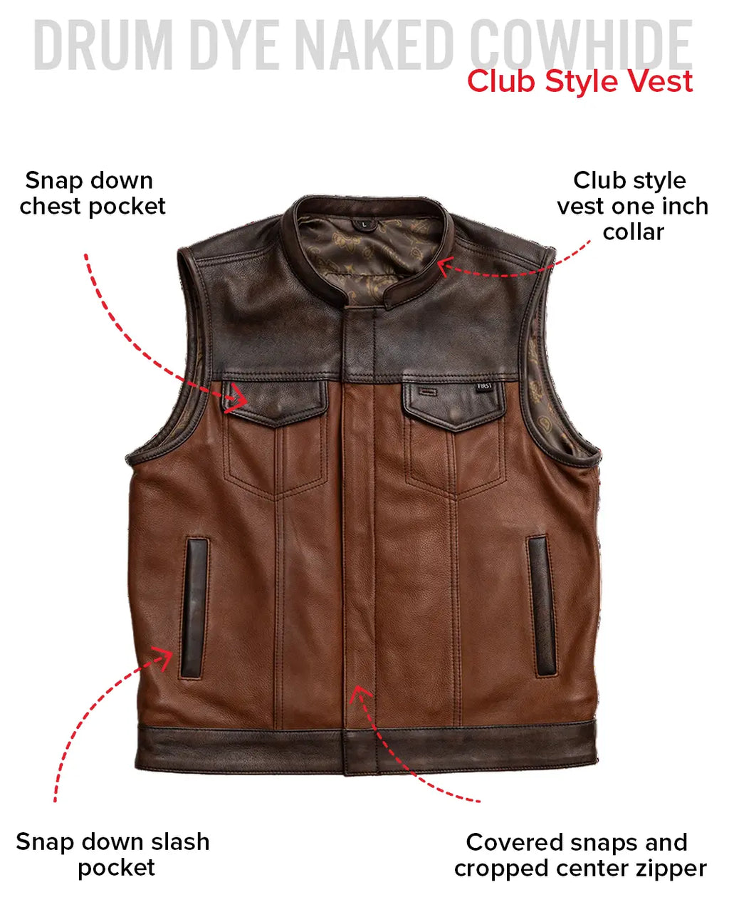 Gunner Men's Leather Motorcycle Vest (Limited Edition)