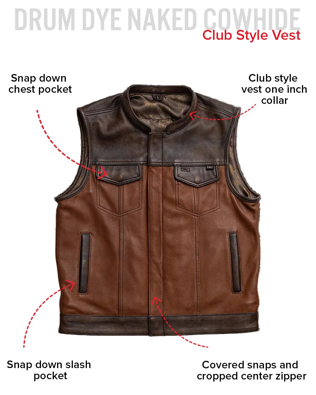 Gunner Men's Leather Motorcycle Vest (Limited Edition)