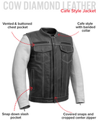 Vincent Men's Cafe Style Leather Jacket