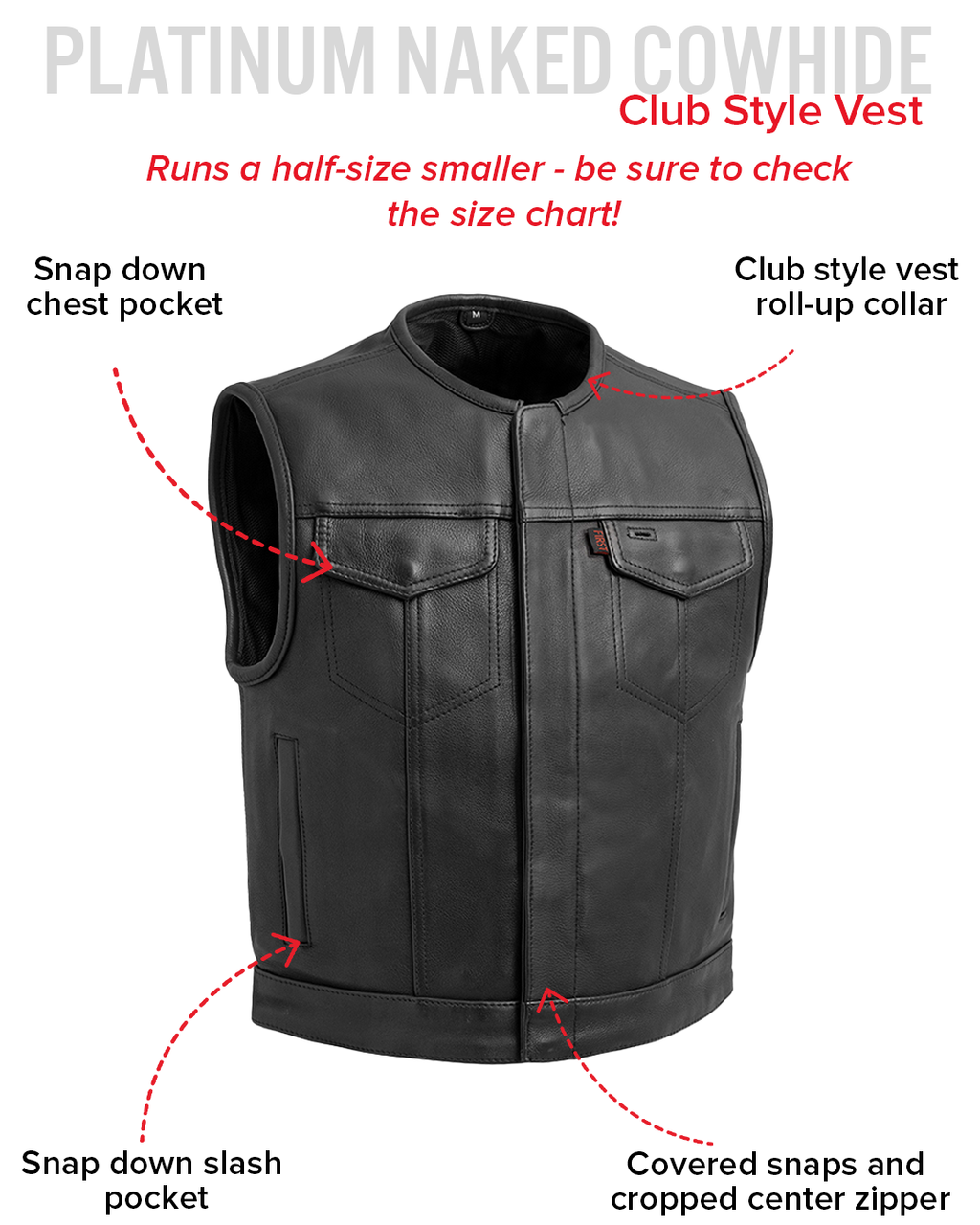 Lowside Men's Motorcycle Leather Vest