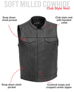 Blaster Men's Leather Motorcycle Vest