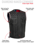 Captain Perforated Men's Motorcycle Leather Vest