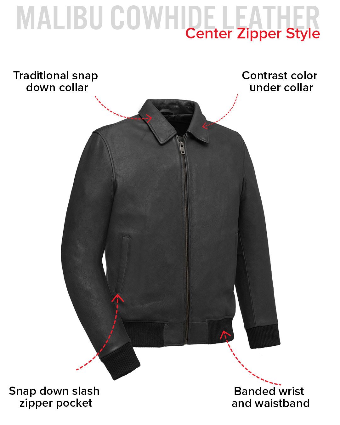 Moto Bomber - Men's Leather Jacket