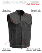 Downside Perforated Men's Motorcycle Leather Vest