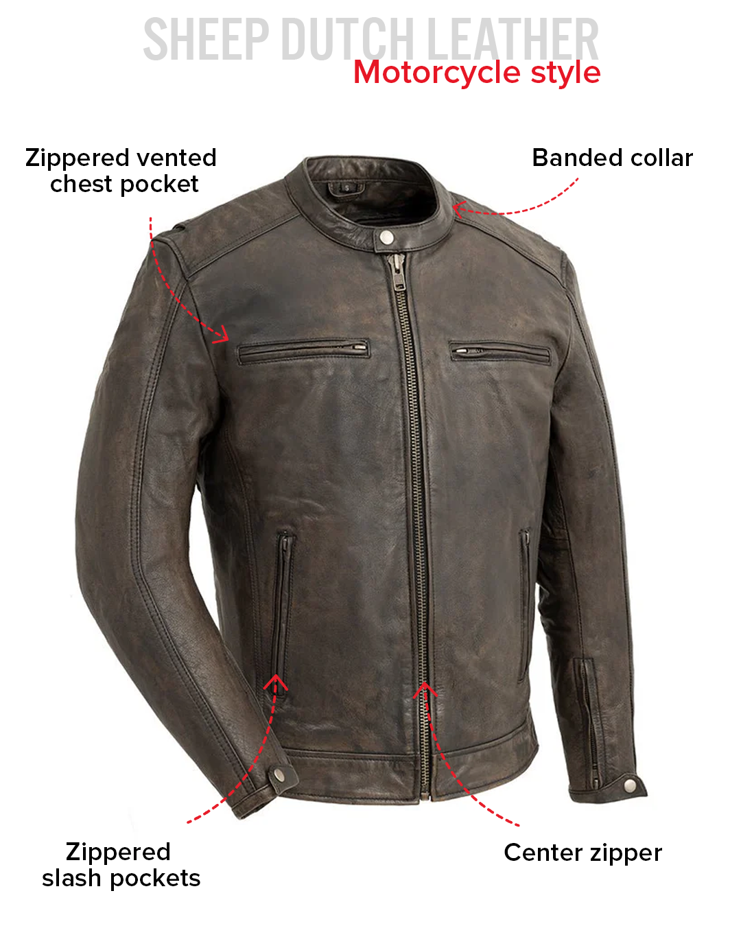 Hipster Men's Motorcycle Leather Jacket