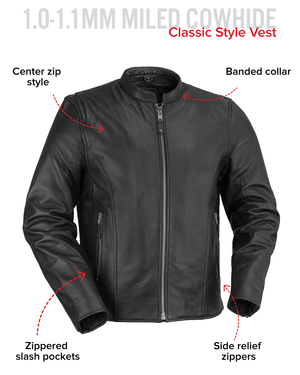 Ace Men's Leather Motorcycle Jacket