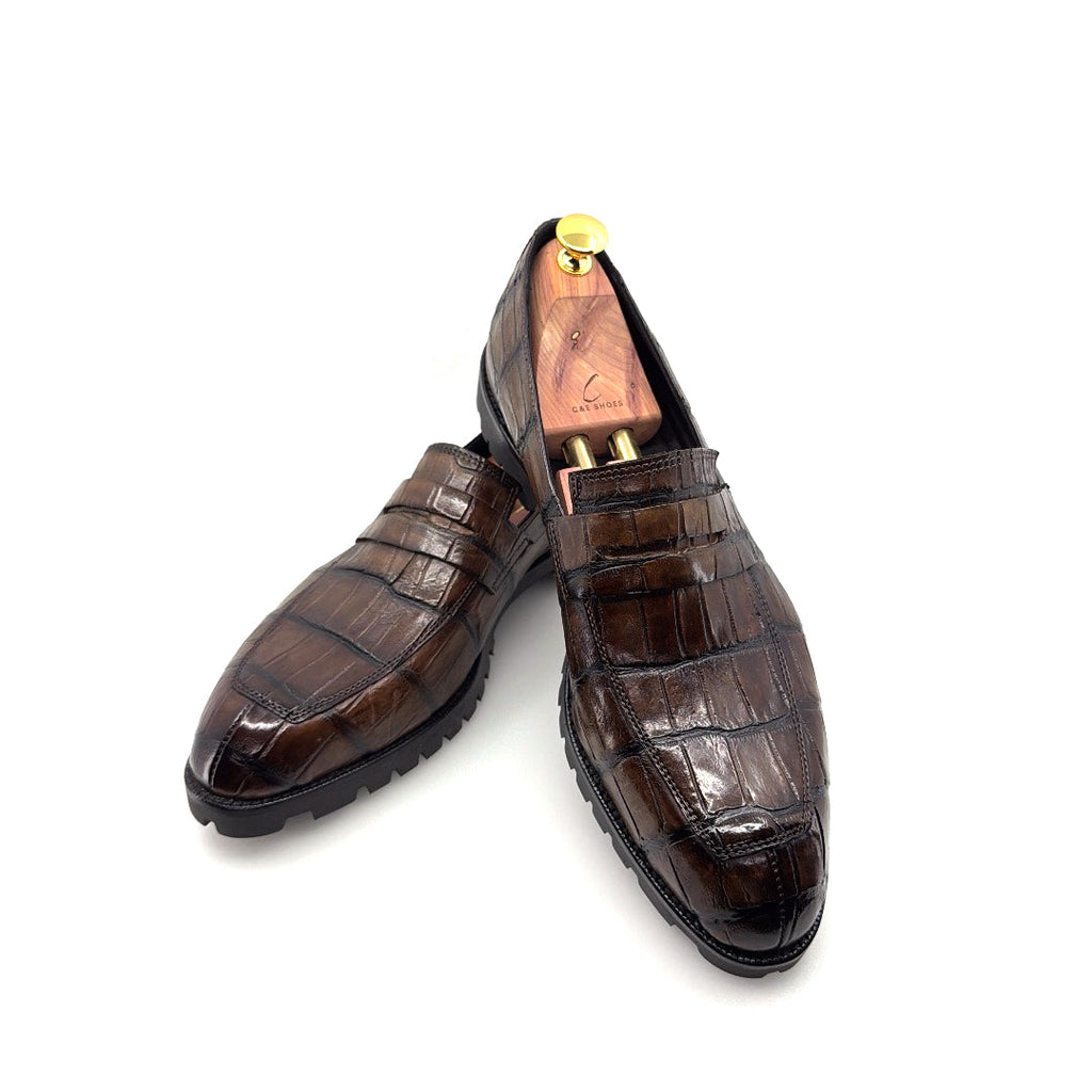 Maurice Malibu Custom Made Alligator Loafer - Brown
