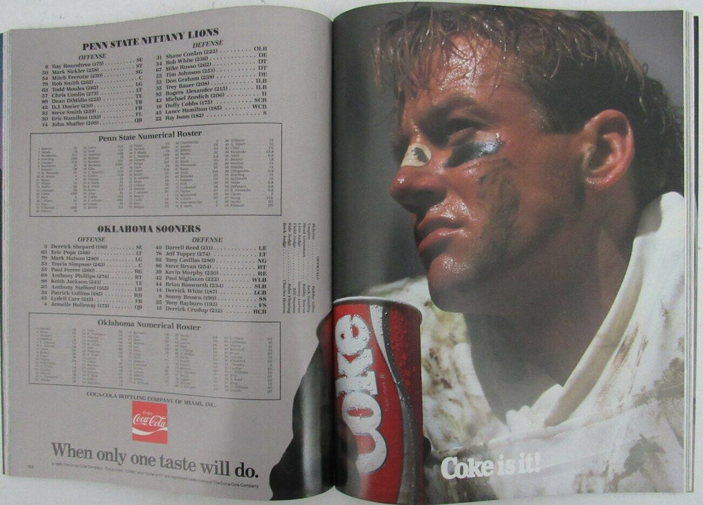 1986 Orange Bowl Game Program Penn State vs. Oklahoma at Miami, Florida 163137