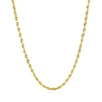 2.5mm 14k Yellow Gold Solid Diamond Cut Rope Chain