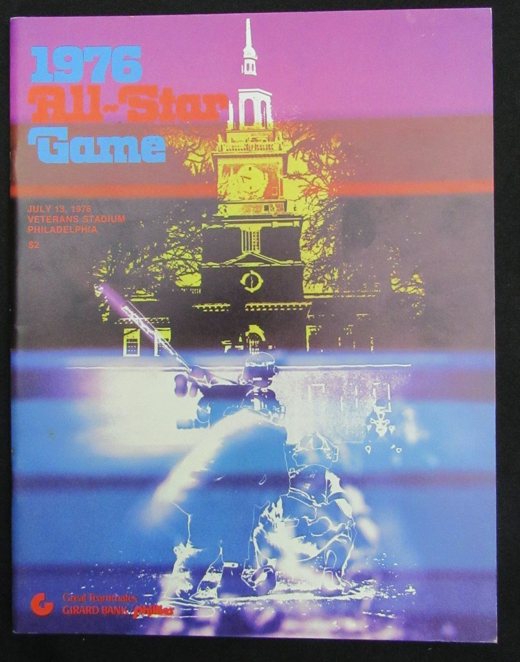 1976 MLB All Star Game Program Veterans Stadium Philadelphia Foster MVP