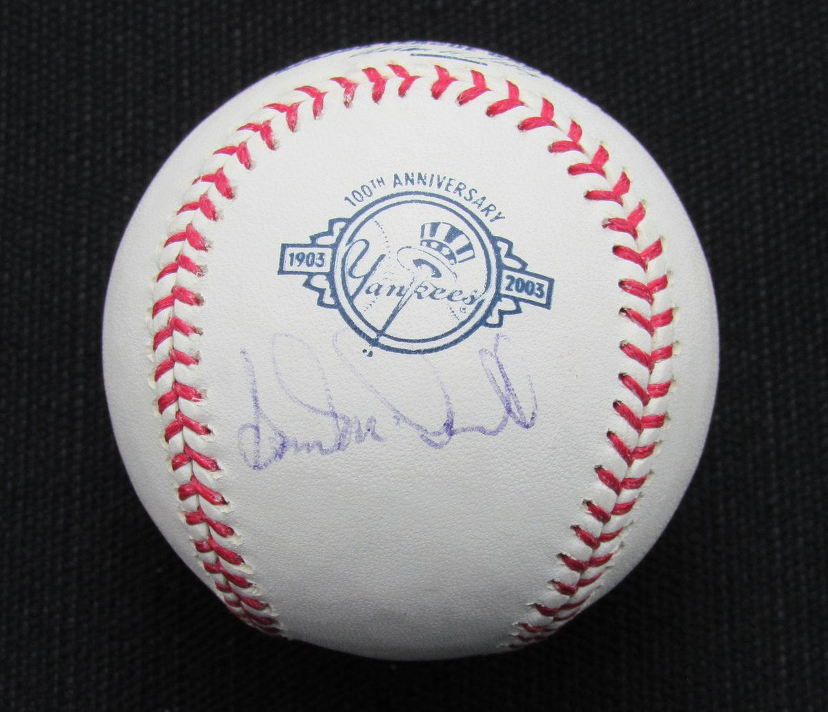Sam McDowell Signed/Auto Yankees 100th OML Baseball JSA  186849
