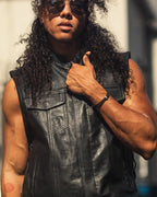 Sniper Men's Motorcycle Leather Vest