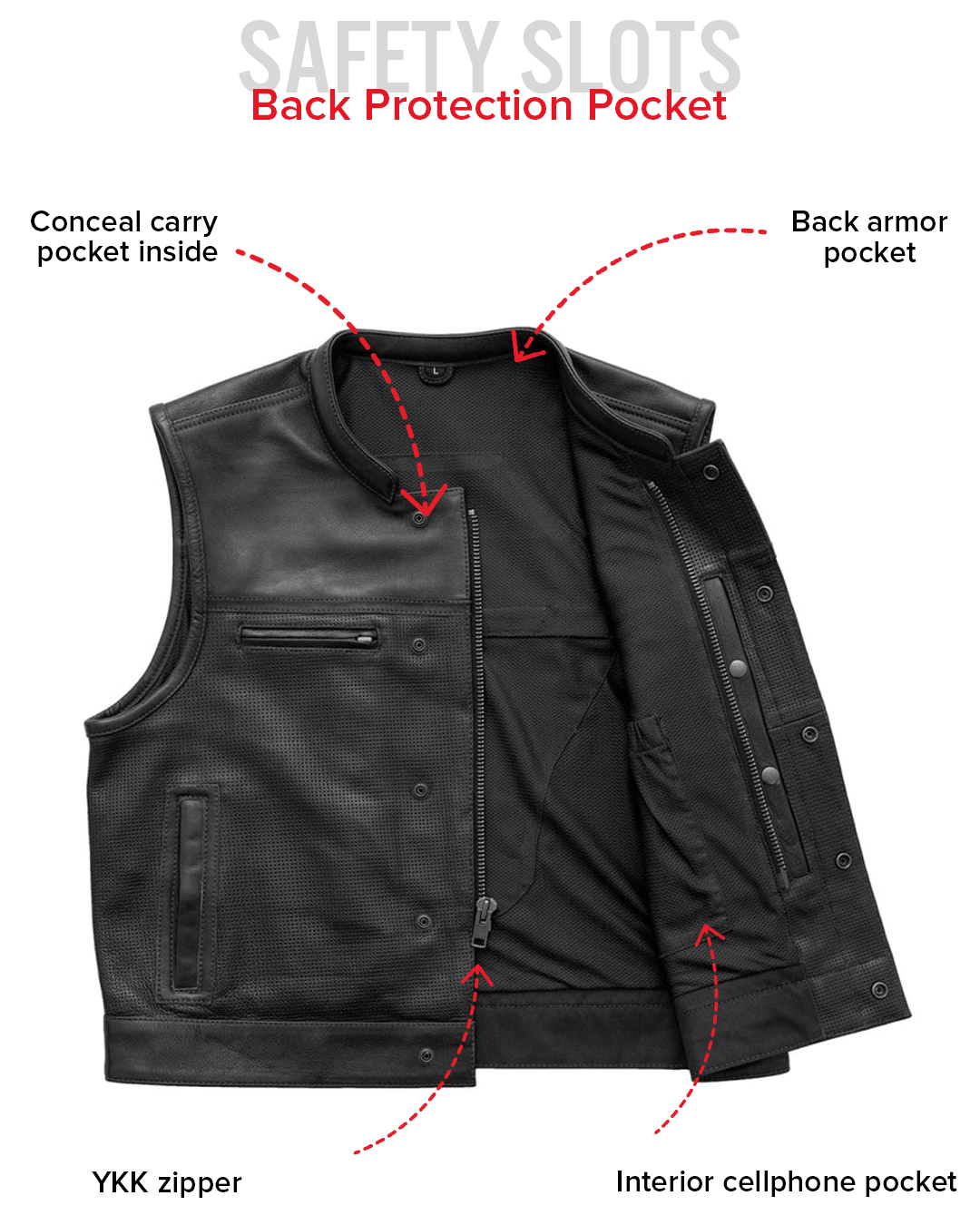 Lowrider Perforated Men's Leather Vest
