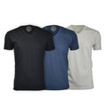 Semi-Fitted V Neck T-Shirt // Black + Navy + Sand // Pack of 3