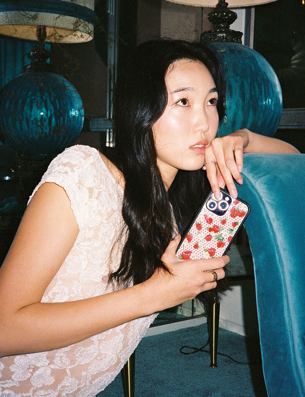 Raspberry Polka Dot iPhone Case