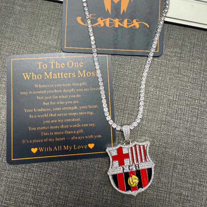 Customized Gifts Barcelona F.C. Pendant Necklace Chain for Football Fans