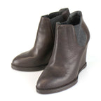 Women's Leather Wedge Heels // Brown