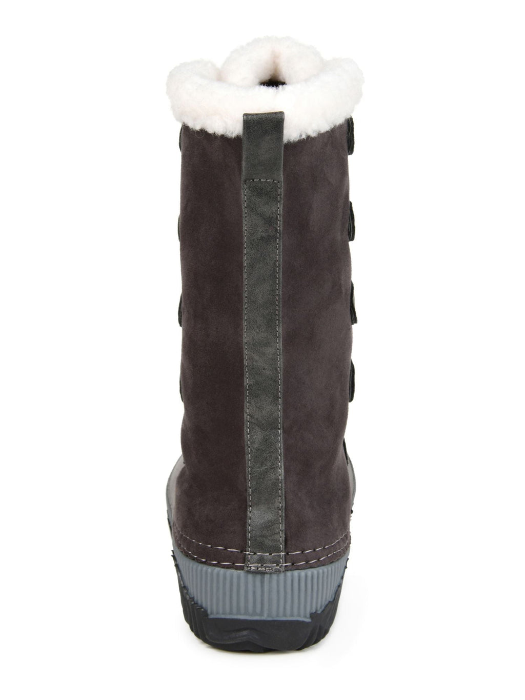 Journee Collection Women's Two Toned Insulated Waterproof Round Toe Lace Up Snow Boots Gray Size 10 M