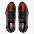 The Arda Black & Red Leather Men Sneaker
