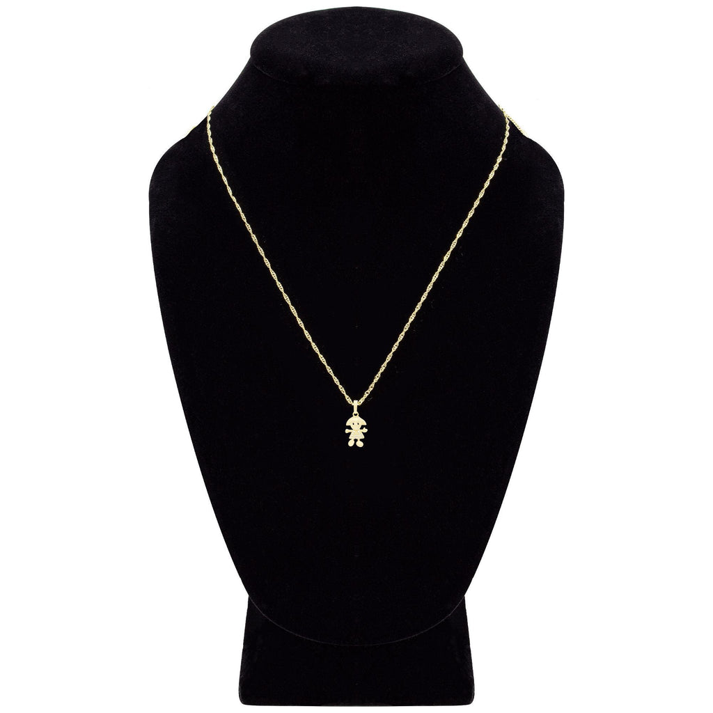 Happy Girl Cubic Zirconia Pendant With Necklace Set 14K Gold Filled