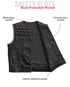 Hornet Perforated Men's Club Style Leather Vest