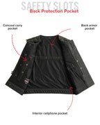 Lowside Hornet Perforated Men's Club Style Leather Vest