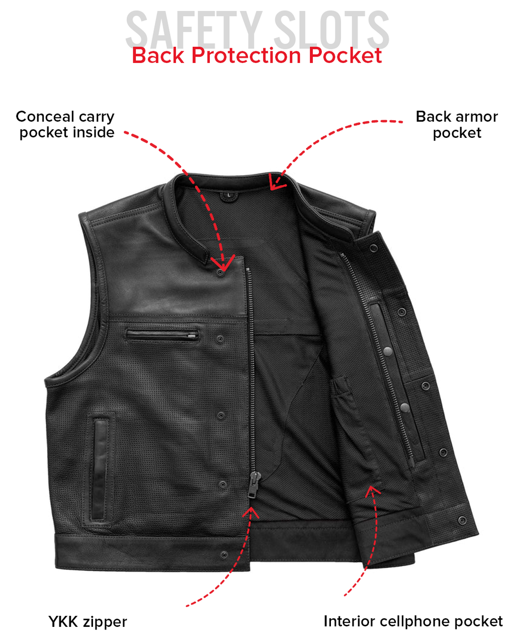 Lowrider Perforated Men's Leather Vest