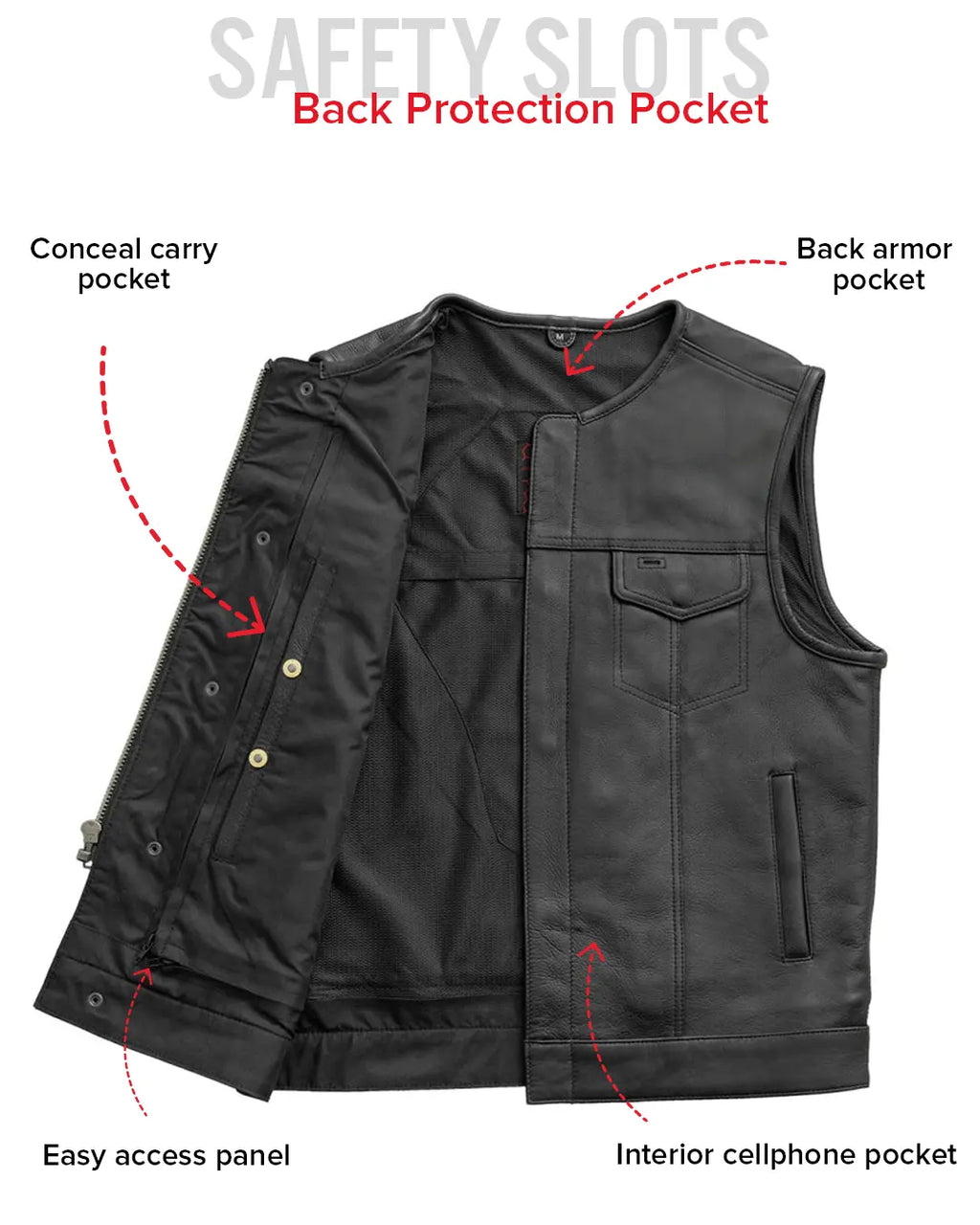 No Rival - Men's Motorcycle Leather Vest