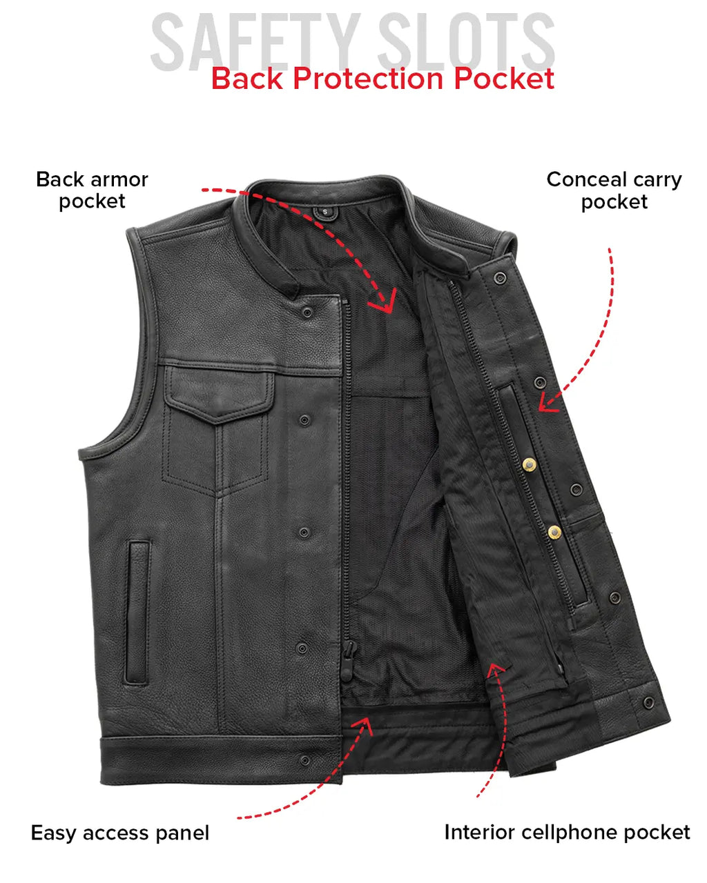 Hotshot Men's Motorcycle Leather Vest