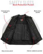 Vincent Men's Cafe Style Leather Jacket