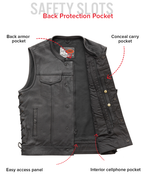 Sniper Men's Motorcycle Leather Vest